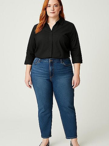 Riders by Lee 3/4 Sleeve Button-Down Shirt (view 2)