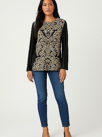 Bob Mackie Long Sleeve Blouse (view 2)