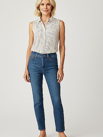 Velvet Heart Sleeveless Button-Down Shirt (view 2)
