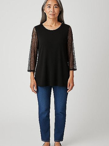 Anne Klein 3/4 Sleeve Top (view 2)