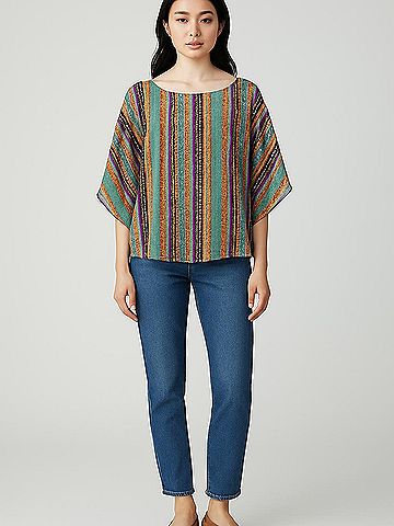 Milly 3/4 Sleeve Silk Top (view 2)