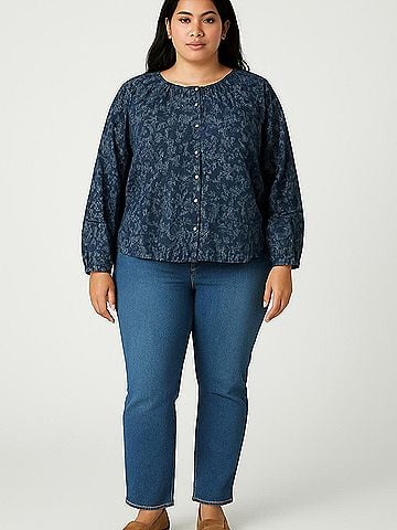 Time and Tru 3/4 Sleeve Blouse (view 2)