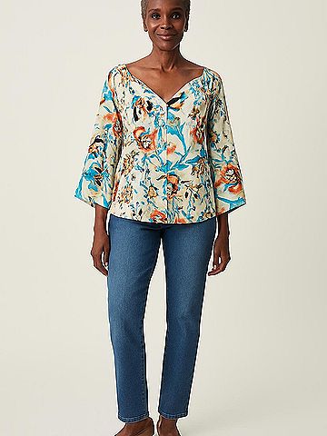 Alice & Trixie 3/4 Sleeve Silk Top (view 2)