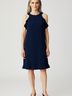 Trina Turk 100% Polyester Solid Blue Cocktail Dress Size 4 - photo 2