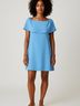 Charles Henry Solid Blue Casual Dress Size XS - photo 2