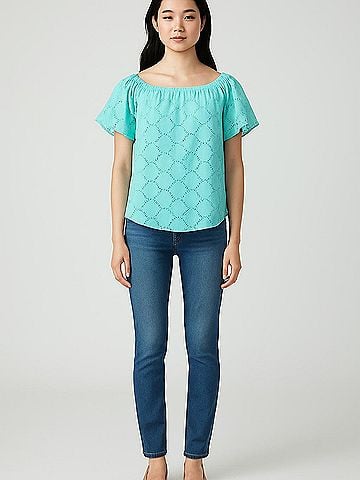 Sail to Sable Short Sleeve Blouse (view 2)