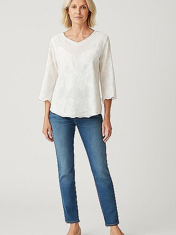 Papillon 3/4 Sleeve Blouse (view 2)