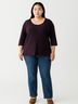 Michael Stars Burgundy 3/4 Sleeve Top Size 0X - photo 2
