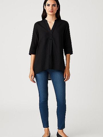 Anne Klein 3/4 Sleeve Button-Down Shirt (view 2)