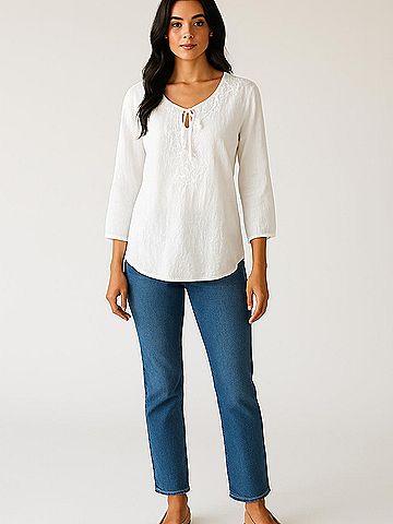 J. McLaughlin 3/4 Sleeve Blouse (view 2)
