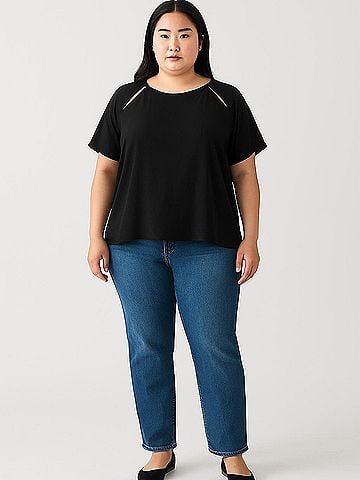 Jennifer Lopez Short Sleeve Top (view 2)