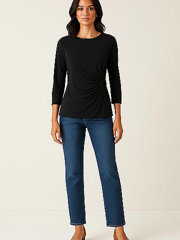 Liz Claiborne Career 3/4 Sleeve Top (view 2)