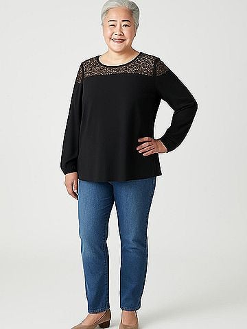 Ruff Hewn Long Sleeve Blouse (view 2)