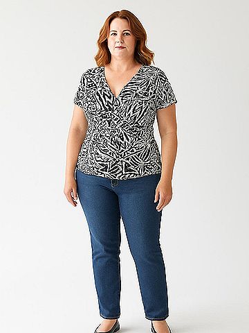 Cable & Gauge Short Sleeve Blouse (view 2)