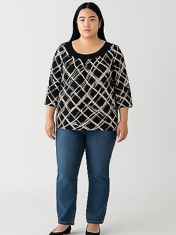 AB Studio 3/4 Sleeve Blouse (view 2)