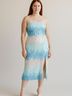 ML Monique Lhuillier Tie-dye Blue Cocktail Dress Size 10 - photo 2