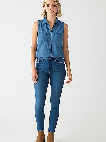 Karlie Sleeveless Button-Down Shirt (view 2)