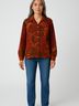 Françoise 100% Polyester Animal Print Orange Long Sleeve Blouse Size EU (IT) 44 / US 8 - photo 2