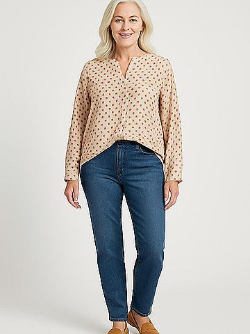 Humanoid Long Sleeve Silk Top (view 2)