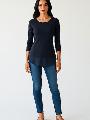 Ruff Hewn 3/4 Sleeve Top (view 2)