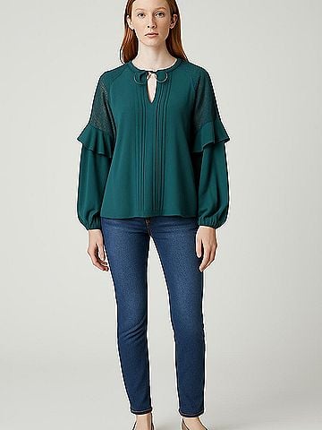 H By Halston Long Sleeve Blouse (view 2)