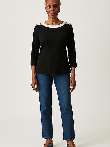 Anne Klein 3/4 Sleeve Top (view 2)