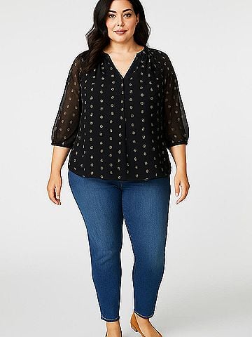 Crown & Ivy 3/4 Sleeve Blouse (view 2)