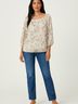 Soho JEANS NEW YORK & COMPANY 100% Polyester Ivory 3/4 Sleeve Blouse Size M - photo 2