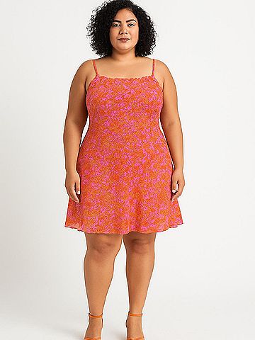 Wild Fable Paisley Orange Cocktail Dress Size XL