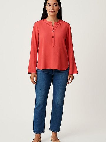 Equipment Long Sleeve Silk Top (view 2)