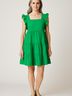 English Factory 100% Cotton Solid Green Casual Dress Size S - photo 2
