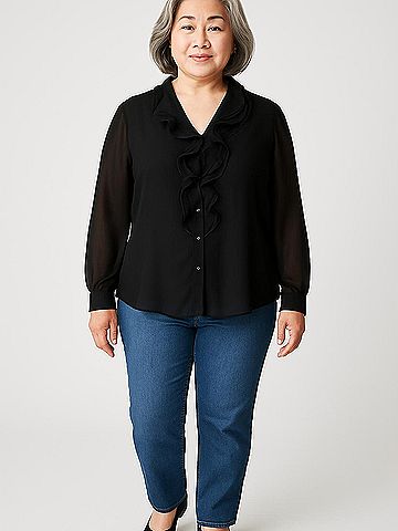 AK Anne Klein Long Sleeve Blouse (view 2)