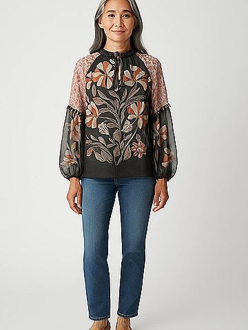 Forever That Girl for Anthropologie Long Sleeve Blouse (view 2)