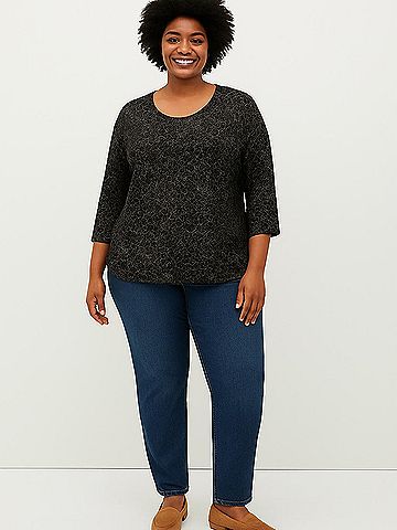 Brittany Black 3/4 Sleeve Top (view 2)