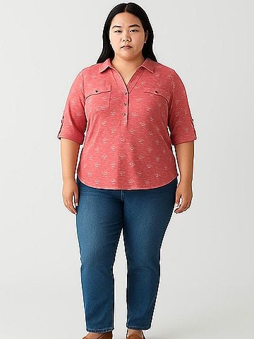 Emily Daniels 3/4 Sleeve Button-Down Shirt (view 2)