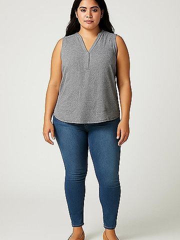 Soirée Sleeveless Button-Down Shirt (view 2)