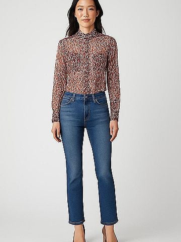 Equipment Long Sleeve Silk Top (view 2)