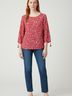 Belle By Kim Gravel Red 3/4 Sleeve Blouse Size M - photo 2