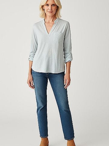 Porridge 3/4 Sleeve Top (view 2)