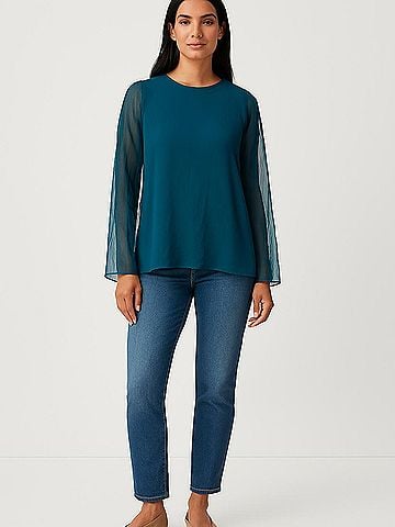 Cushnie Et Ochs Long Sleeve Silk Top (view 2)