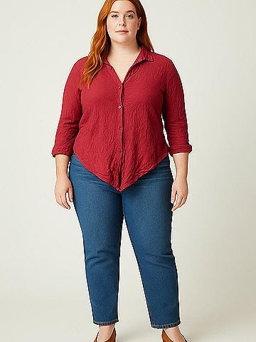 Solitaire 3/4 Sleeve Button-Down Shirt (view 2)