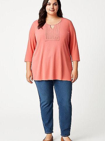 Woman Within 3/4 Sleeve Top (view 2)
