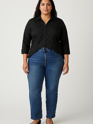 Riders by Lee 3/4 Sleeve Button-Down Shirt (view 2)