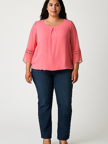 AB Studio 3/4 Sleeve Blouse (view 2)