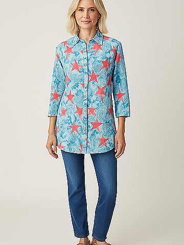 Mud Pie 3/4 Sleeve Button-Down Shirt (view 2)