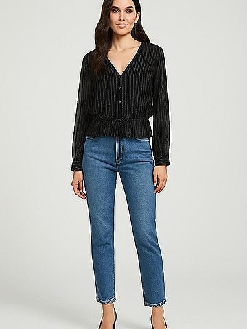 Anine Bing Long Sleeve Silk Top (view 2)
