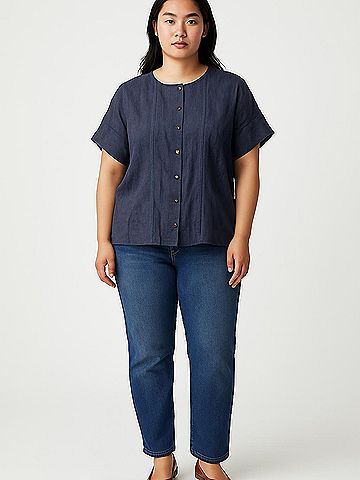 Lafayette 148 New York Short Sleeve Blouse (view 2)