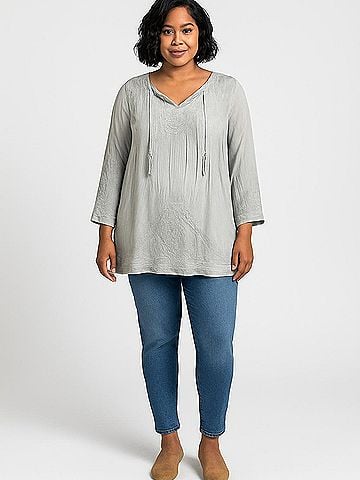 Solitaire 3/4 Sleeve Blouse (view 2)