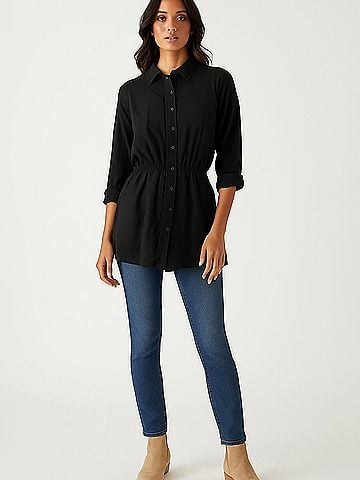 L Space 3/4 Sleeve Button-Down Shirt (view 2)