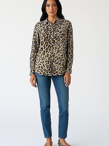 Equipment Long Sleeve Silk Top (view 2)